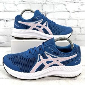 Asics Gel Contend 7 Mens 6.5 Running Shoes 1014A192 Blue Sneakers‎ Womens 8